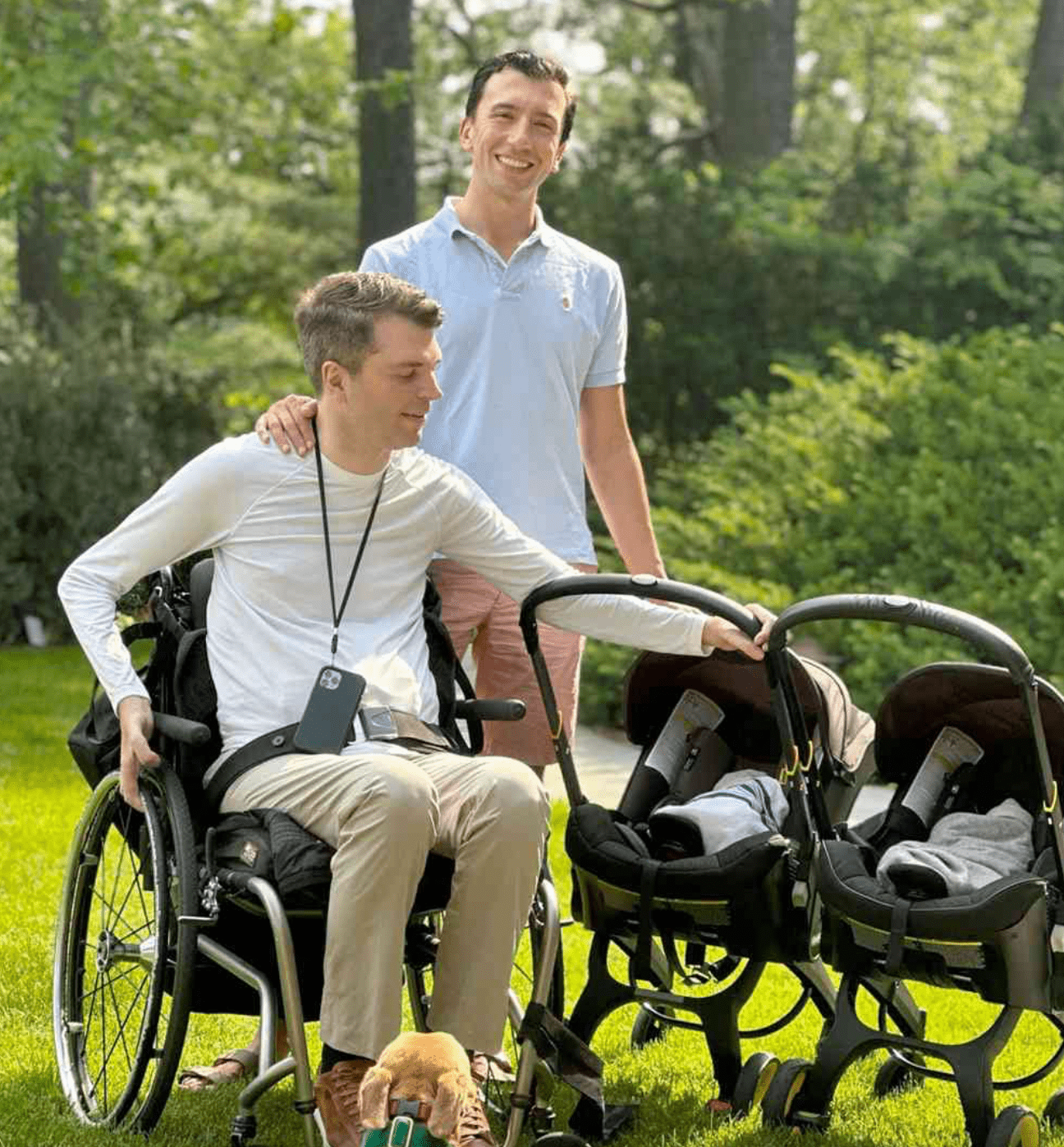 Francesco Clark, who suffered paralysis in a nightmare pool incident, welcomes twins with a partner.