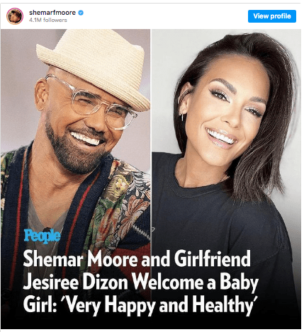 Shemar Moore proudly displays his daughter Frankie for the first time, referring to her as “the love of my life.”