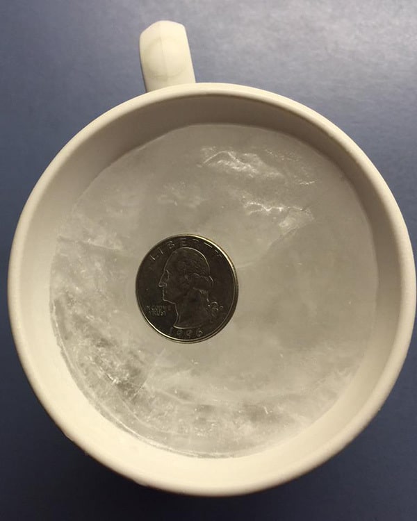 Before you leave the house, put a coin in the freezer.