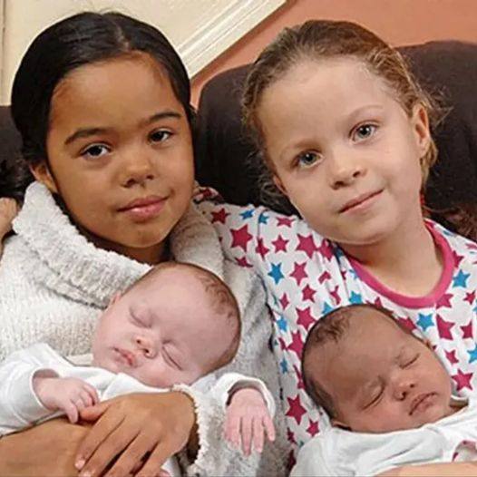 A Family that Beat the Odds: Two Sets of Twins with Different Skin Colors!