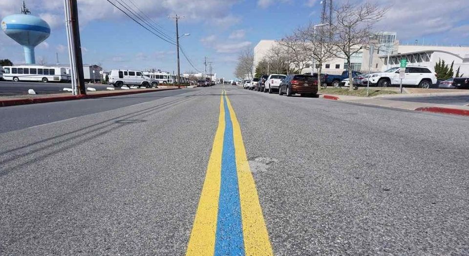 Honoring Police Officers: The Blue Line Road Marking